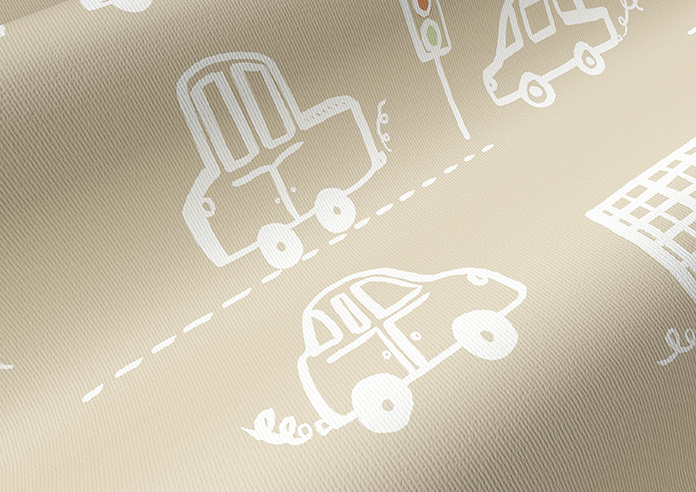 Cars and Lorries, Ivory Cream - Twist&Fit Roller Blind - Image 4
